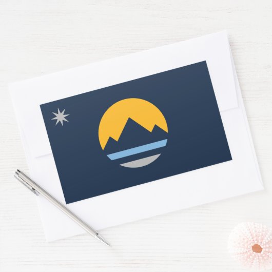 ネバダ州レノの新国旗 長方形シール (封筒)