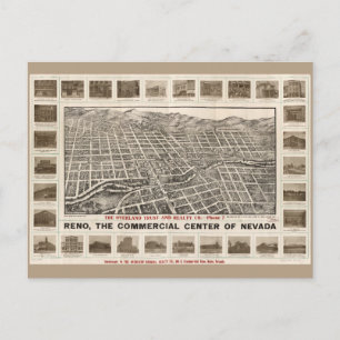 ネバダ州レノの空中景色（1907年） ポストカード