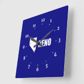 ネバダ州レノ国旗 スクエア壁時計 (傾斜)