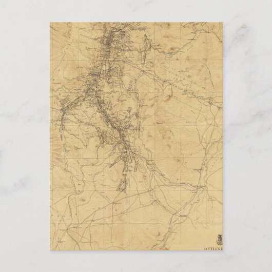 ネバダ州ワスホ地区の概要地図 ポストカード (正面)