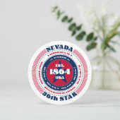 ネバダ州円形タイポグラフィフラットカード (スタンド正面)