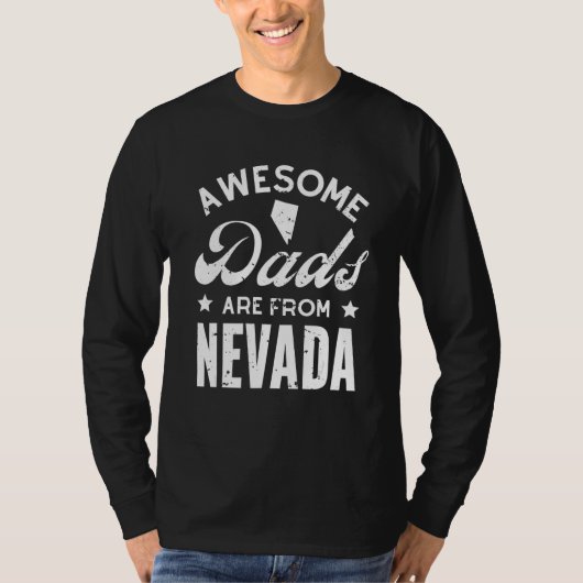 ネバダ州出身のすごいパパのための父の日記念州地図 Tシャツ (正面)