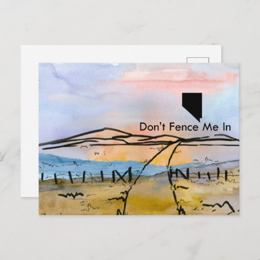 ネバダ州夕日の風景で私をフェンスしない ポストカード (正面/裏面)