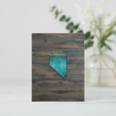 ネバダ州形状ティール（緑がかった色） サンキューカード (スタンド正面)