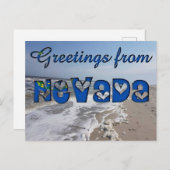 ネバダ州旗からの挨拶ハートUSA ポストカード (正面/裏面)