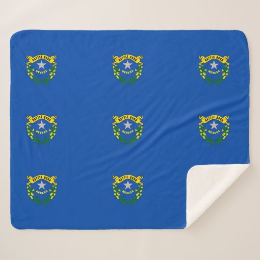 ネバダ州旗を持つ愛国的シェルパ毛布 シェルパブランケット (正面(横))