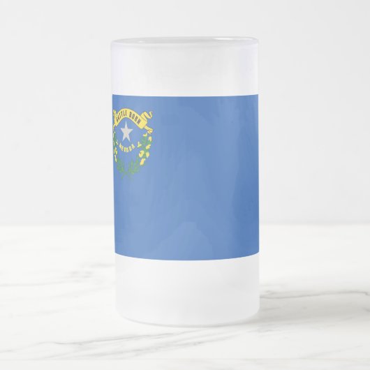 ネバダ州旗を持つ曇りガラス製マグカップ フロストグラスビールジョッキ (中央)