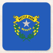 ネバダ州旗デザイン スクエアペーパーコースター (正面)