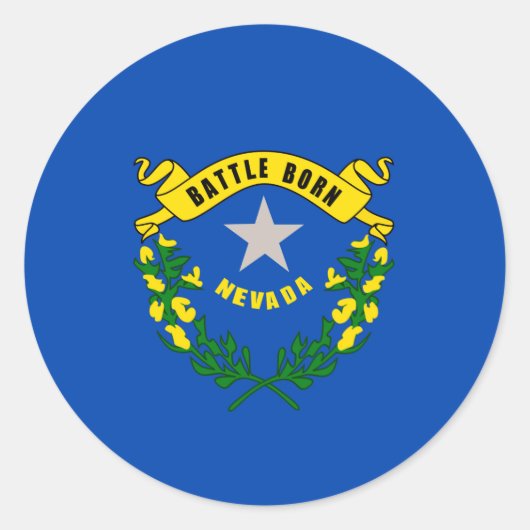 ネバダ州旗デザイン ラウンドシール (正面)