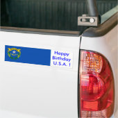 ネバダ州旗ハッピーバースデーUSA! バンパーステッカー (トラック上)