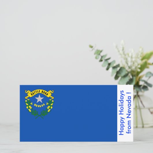 ネバダ州旗、アメリカからのハッピーホリデー シーズンカード (スタンド正面)