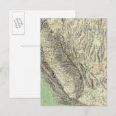 ネバダ州，カリフォルニア州，地形図 ポストカード (正面/裏面)