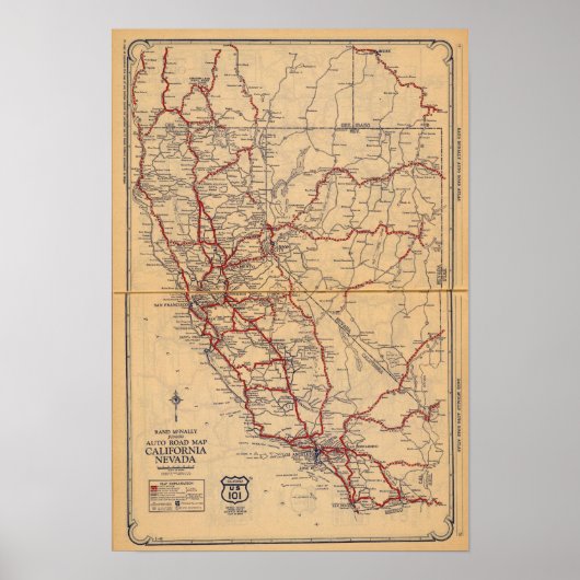 ネバダ州，カリフォルニア ポスター (正面)