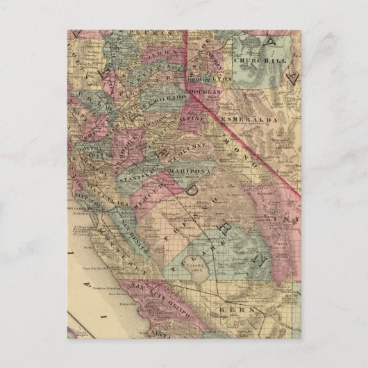 ネバダ州，カリフォルニア ポストカード (正面)