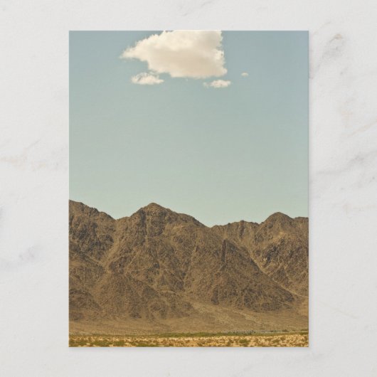 ネバダ砂漠と山の上の雲 ポストカード (正面)