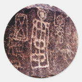 ネバダ砂漠のアメリカ南西部の岩絵文字 ラウンドシール (正面)