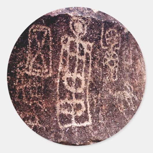 ネバダ砂漠のアメリカ南西部の岩絵文字 ラウンドシール (正面)