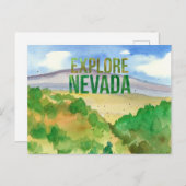 ネバダ砂漠の風景パープルマウンテンを探索 ポストカード (正面/裏面)