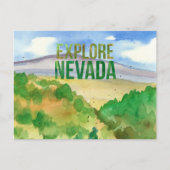 ネバダ砂漠の風景パープルマウンテンを探索 ポストカード (正面)