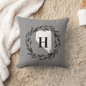 ネバダ素朴リースモノグラム装飾用クッション クッション (ブランケット)