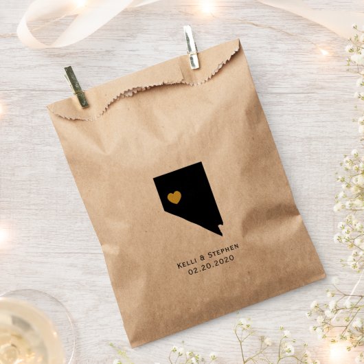 ネバダ結婚式の引き出物トリートサックス、抱き枕 フェイバーバッグ (クリップ留めされた状態)