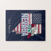 ネバダ統一された州レトロマップヴィンテージUSAカジノ ジグソーパズル (横)