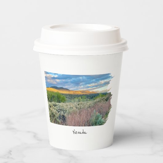 ネバダ絵を描砂漠 紙コップ (正面)