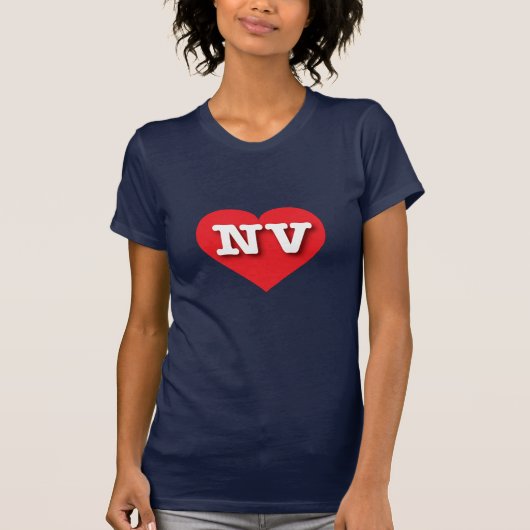 ネバダ赤いハート- I love NV Tシャツ (正面)