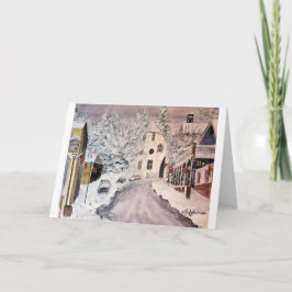 ネバダ都市カリフォルニアの水彩画の冬、 カード