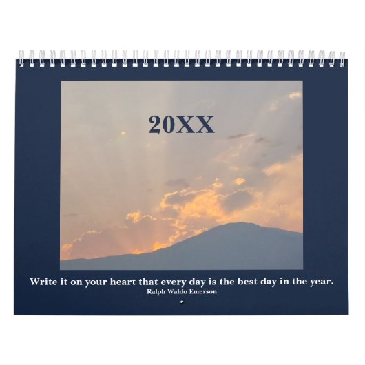 ネバダ風景写真と感動的引用文 カレンダー (カバー)