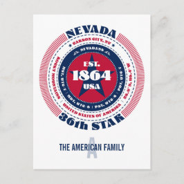 ネバダ,カーソン市, NV,愛国的,モノグラム ポストカード