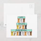 ネバダ・カートゥーン・キャッツのハッピーバースデー ポストカード (正面/裏面)