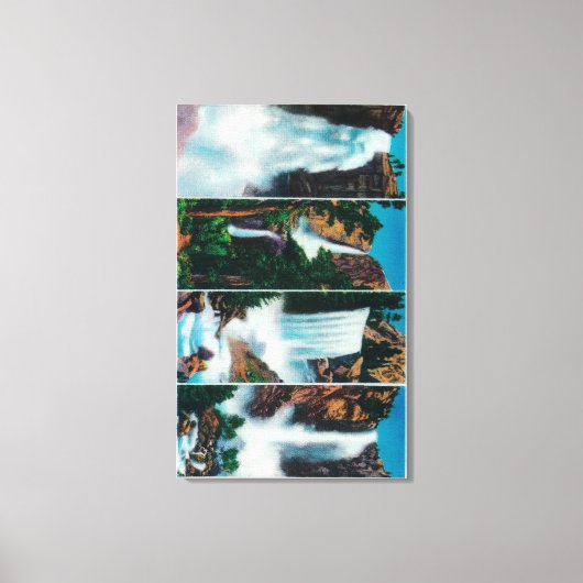 ネバダ、ヨセミテ、ベルナル、ブライダルヴェール滝 キャンバスプリント (正面)