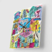 ネバダ·ラスベガス スクエア壁時計 (傾斜)