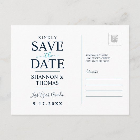 ネバダ・ラスベガス | セーブザデート インビテーションポストカード (裏面)