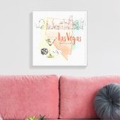 ネバダ・ラスベガス |水色のスケッチイメージ キャンバスプリント (インサイチュ (リビング))