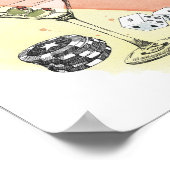 ネバダ・ラスベガス |水色のスケッチイメージ ポスター (角)