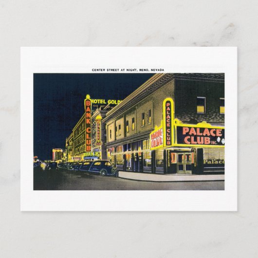 ネバダ，レノ，センター通り ポストカード (正面)