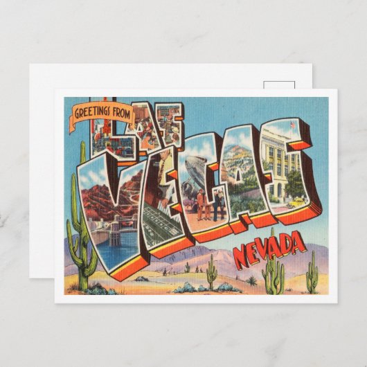 ネバダ・ヴィンテージ・トラベルのラスベガスからの挨拶 ポストカード (正面/裏面)