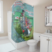 ネバダUSAマンガの地図 シャワーカーテン (インサイチュ)