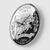 ネバフェイクダ州クォーター時計 ラージ壁時計 (傾斜)