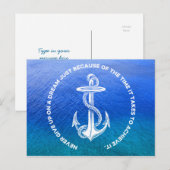 ネバーア与えップオンドリームブルー海ヴィンテージいかり ポストカード (正面/裏面)