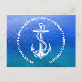 ネバーア与えップオンドリームブルー海ヴィンテージいかり ポストカード