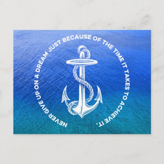 ネバーア与えップオンドリームブルー海ヴィンテージいかり ポストカード (正面)