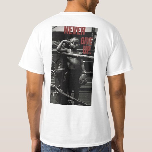 ネバーア与えップボクシングアート Tシャツ (裏面)