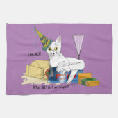 ネバーキャットおもしろい キッチンタオル (横)