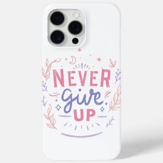ネバーギブアップ モチベーション スマホケース Case-Mate iPhoneケース (裏面)