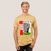 ネバーギブアップ - 前に進め トライブレンドTシャツ (正面全面)