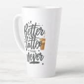 ネバーコーヒーよりも良いラテおもしろい引用文 カフェラテマグ (左アングル)