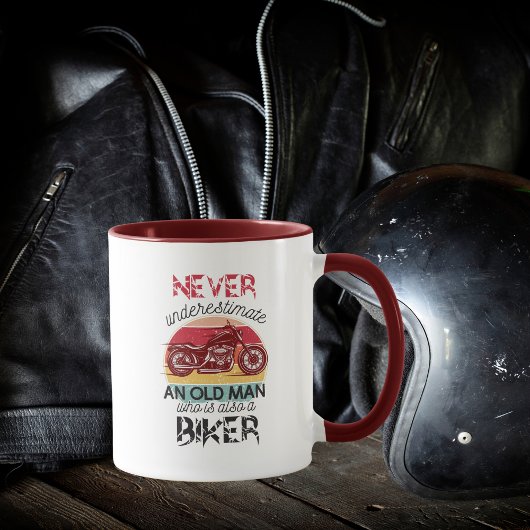 ネバーサプライムオールドマンバイクもしくは自転車に乗る人マグ マグカップ
